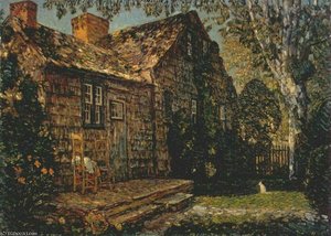 Little Old Cottage, Egypt Lane, East Hampton — Frederick Childe Hassam, Impressionism