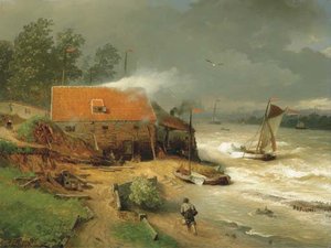 The Boat Wharf — Andreas Achenbach