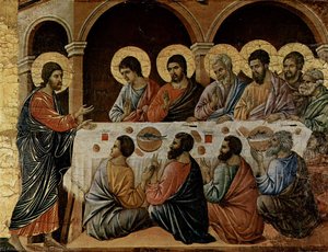 La Maestà. Erscheinung Beim Abendmahl Der Apostel — Duccio Di Buoninsegna
