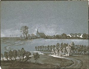 Road In The Plain Leading To A Village — Jean-baptiste Oudry