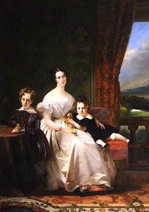 Mary Barbara, Lady Chichester, With Her Two Elder Sons — Claude Marie Paul Dubufe