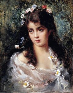 Girl Dressed As Flora — Konstantin Yegorovich Makovsky