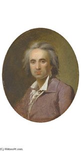 Portrait D'homme En Buste, Portant Une Redingote Mauve — Henri Pierre Danloux