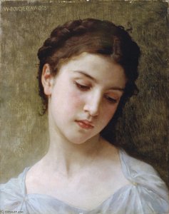 Study Of A Woman's Head — William-adolphe Bouguereau