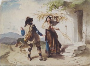 Peasant Couple In The Campagna — Anton Romako