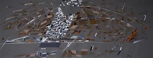 Rheinhaufen Development: Isometric Of The City Context — Dame Zaha Mohammad Hadid, Contemporary Minimalism