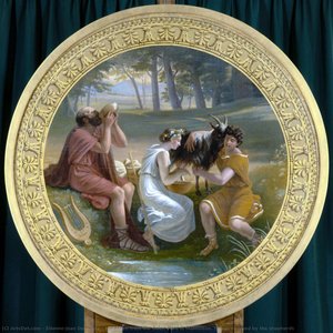 Medallion from the Salon Doré in Malmaison. Homer rescued by the shepherds