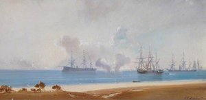 Ships Standing off a Beach