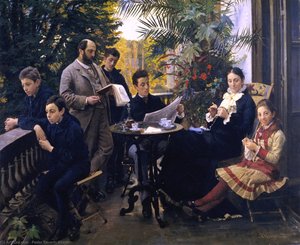 Portrait Of The Hirschsprung Family — Peder Severin Kroyer, Realist Danish Painting