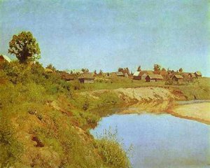 Village On The Bank Of A River — Isaak Ilyich Levitan