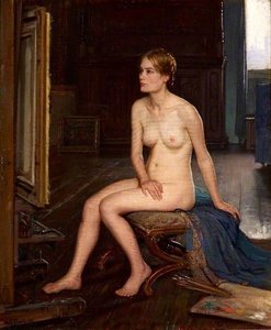 Nude Seated In A Studio — Frederick William Elwell