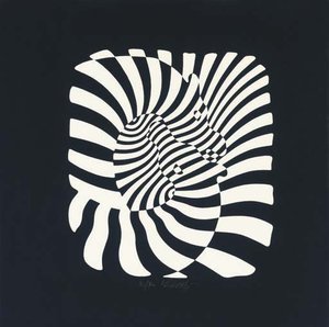 Zebras (kopf Weiß Auf Schwarz) — Victor Vasarely