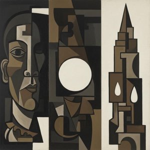 Fragmented Monolith: A Triptych Of Silent Geometry — Marc Duvallier, Crystal Cubism