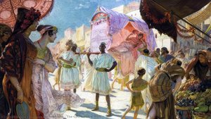 The Courtesan's Walk — Georges Antoine Rochegrosse, Orientalism