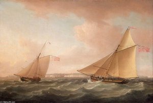 Yacht And Revenue Cutter — Thomas Whitcombe