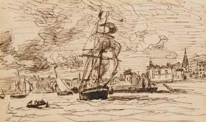 The Entrance To The Port Of Honfleur — Johan Barthold Jongkind
