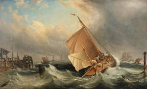 A Barge Off Deal In Stormy Weather — Edward William Cooke