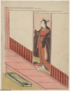 Woman Standing In An Open Door — Suzuki Harunobu