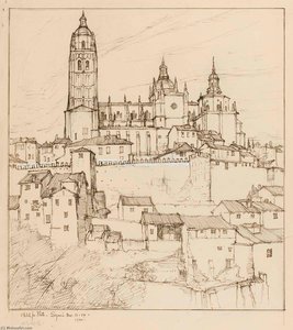 Sketch For Plate, Segovia — Ernest D Roth