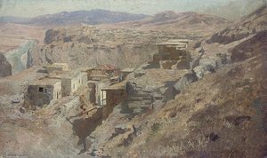 A Mountain Village By A River — François Flameng