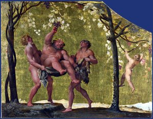 Silenus Gathering Grapes — Annibale Carracci