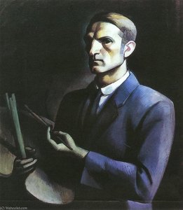 Self-portrat With Palette — Janos Kmetty