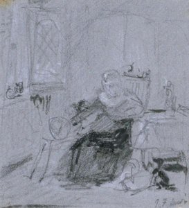 Elderly Woman Seated In An Interior — John Frederick Lewis