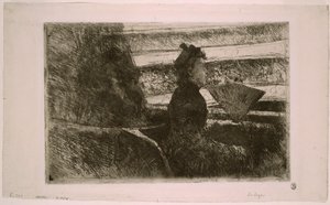 Lady In Black, In A Loge, Facing Right — Mary Stevenson Cassatt