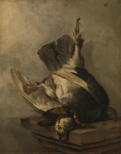 Still Life with Woodpecker and Snipes, Cornelis Lelienbergh, 1655