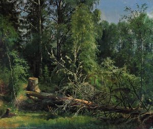 Fallen Tree — Ivan Ivanovich Shishkin, Realism