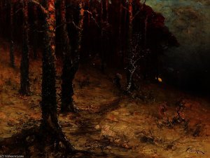 Reisigsammler Am Rande Eines Waldes — Julius Sergius Von Klever