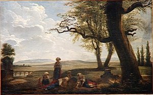 PAYSANNES DE FRASCATI DANS UN PAYSAGE