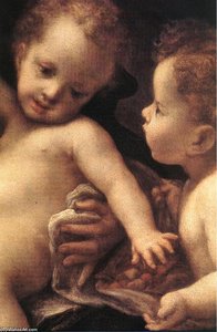 Virgin And Child With An Angel (detail) — Antonio Allegri Da Correggio, High Renaissance
