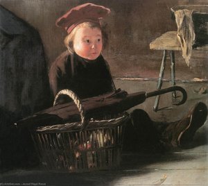 Sitting Child With Basket — József Rippl-rónai