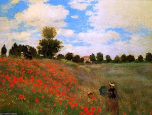 Rosefeld Bei Argenteuil Sonnenschein — Claude Monet