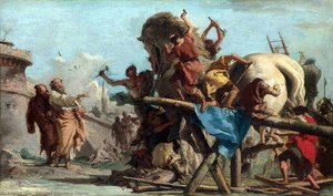The Building Of The Trojan Horse — Đovani Domeniko Tiepolo