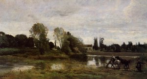 Ville D'avray - The Horses Watering Place — Jean-baptiste-camille Corot