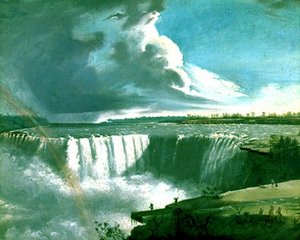 Niagara Falls With Rainbow And Indians — Samuel Finley Breese Morse