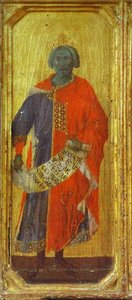 Maestó (vorne, Predella), Der Prophet Salomon — Duccio Di Buoninsegna, Late Gothic Style