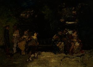 Meeting In A Park — Adolphe Joseph Thomas Monticelli