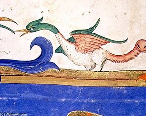 Fantastical Bird With Monkey-faced Tail