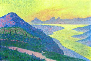 Sunset At Ambleteuse — Theo Van Rysselberghe, Pointillism