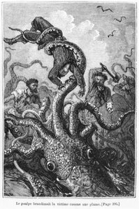 The Octopus Attacking The Nautilus — Alphonse De Neuville