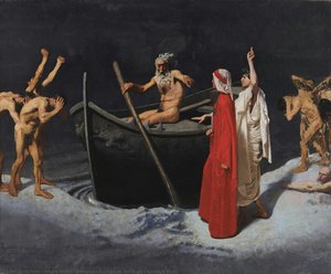 Dante and Virgil in front of Charon’s Boat
