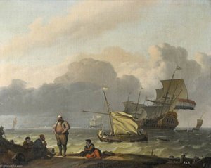 Seascape With Dutch Shipping — Ludolf Backhuysen I