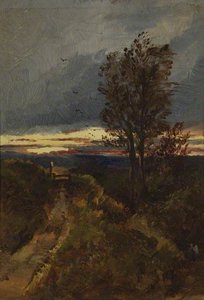 Country Lane At Sunset — George Hornblower Simms