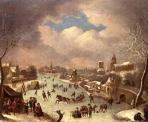 Winter Landscape With A Horse Drawn Sleigh — Jan Griffier I