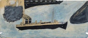 Motor Vessel With Four Men — Alfred Wallis