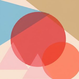 Celestial Convergence Of Terracotta Orbs And Ethereal Geometric Planes In Serene Harmony — Jean-paul Blanchet, Hard-edge Pop