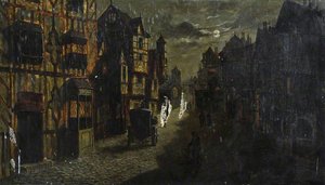 Moonlit Street Scene